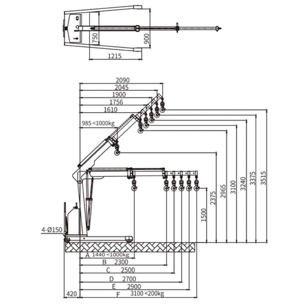 YIDO1 semi elektrisk Single Shop Crane