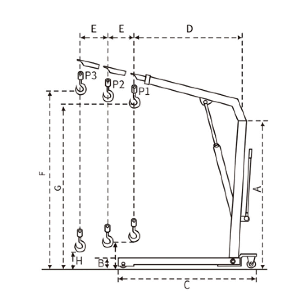 YIK Heavy Duty Foldbar Euro Shop Crane